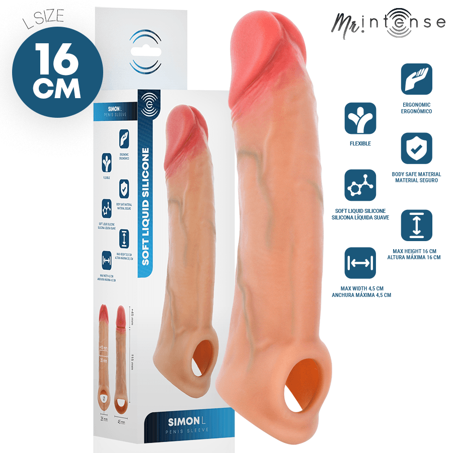 MR INTENSE - SIMON L SILICONE PENIS COVER 16 CM -Ø- 4.5 CM